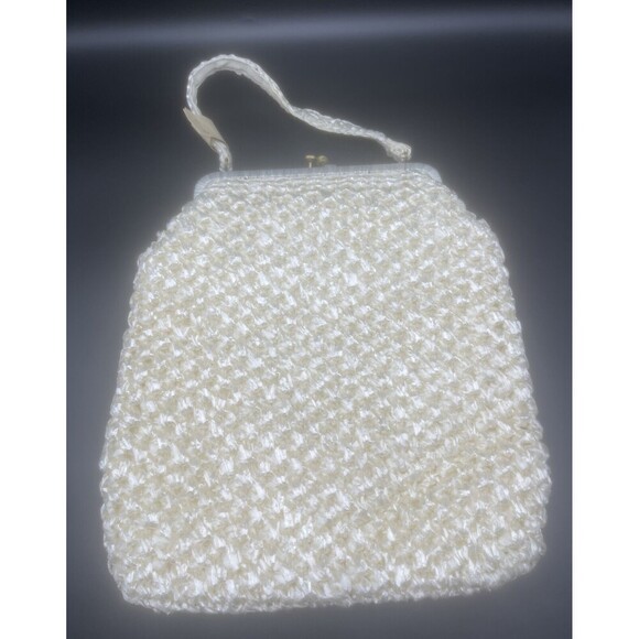 VTG Large IVORY Straw Handbag Purse Made In Italy 15” X 14” Spring Summer NWT - Picture 1 of 8